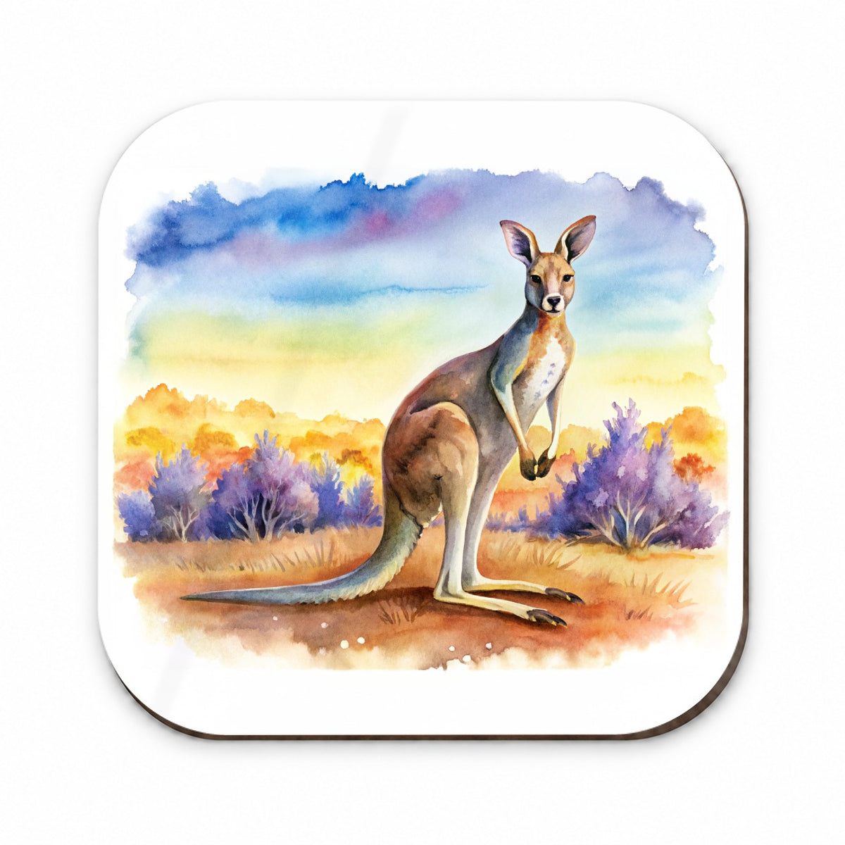 Kangaroo In The Fields Of Australia Watercolor Fridge Magnet