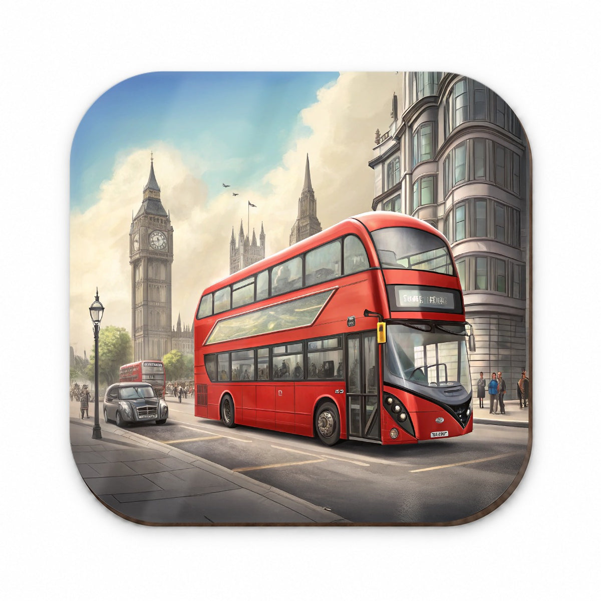 Modern Double Decker Bus In London England Fridge Magnet