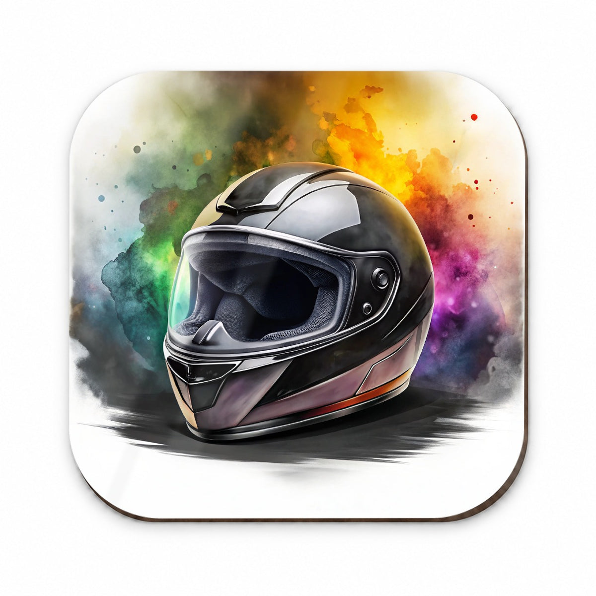 Motorcycle Racing Riding Helmet Watercolor Fridge Magnet