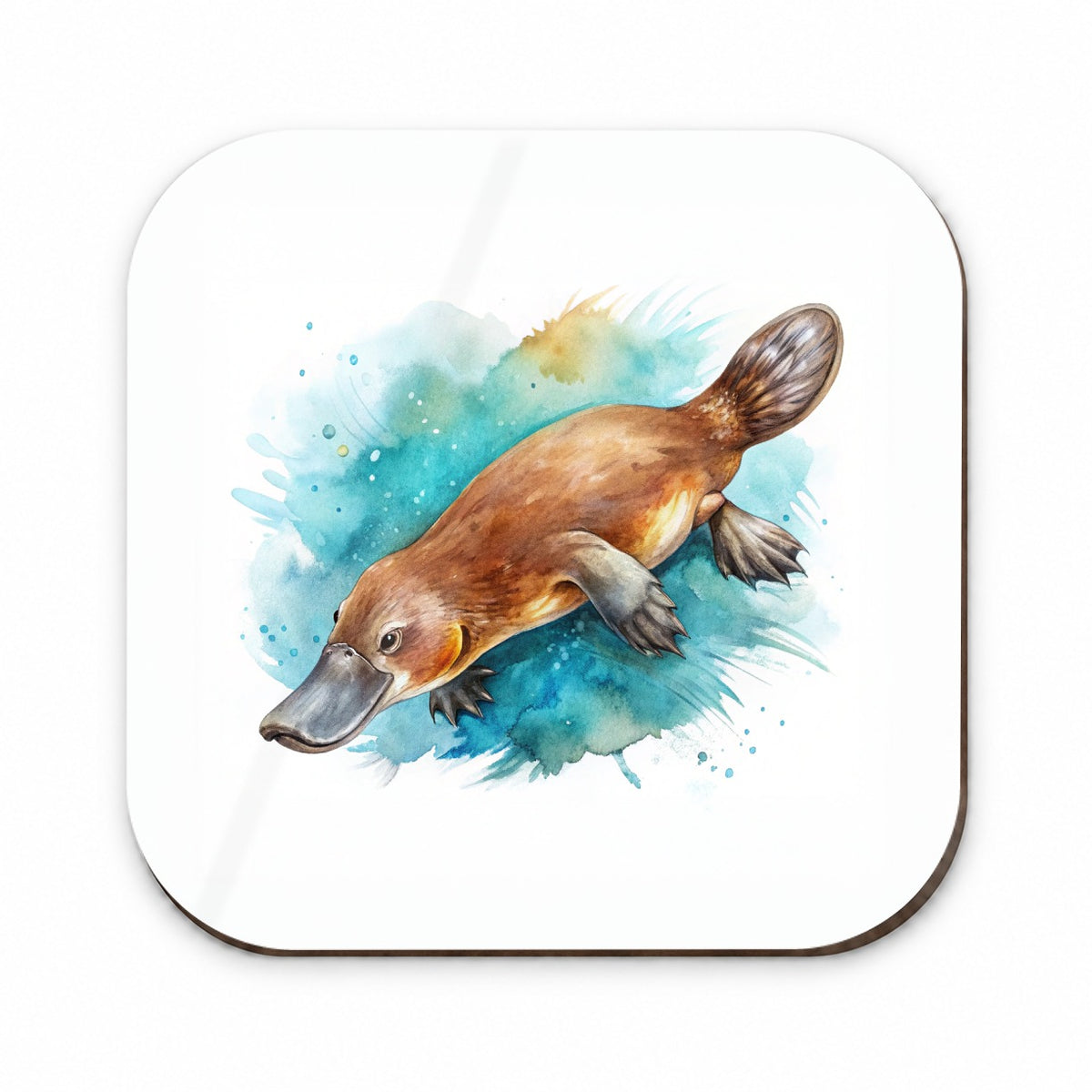 Platypus Swimming Watercolor Fridge Magnet