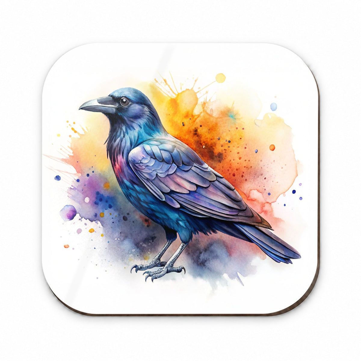 Raven Colorful Watercolor Fridge Magnet