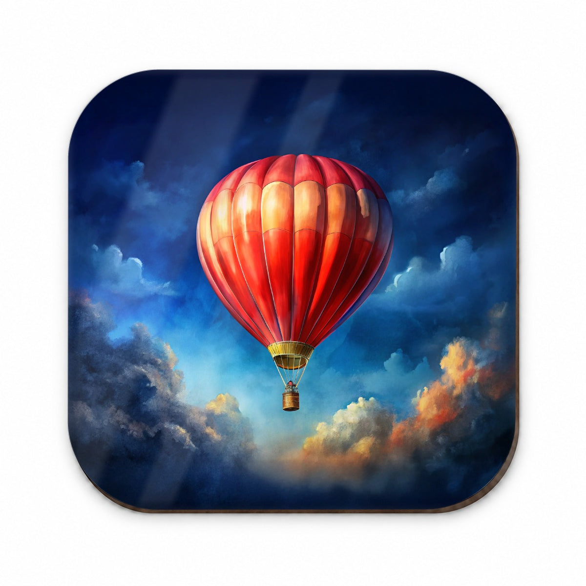 Red Hot Air Balloon in the Blue Sky Fridge Magnet
