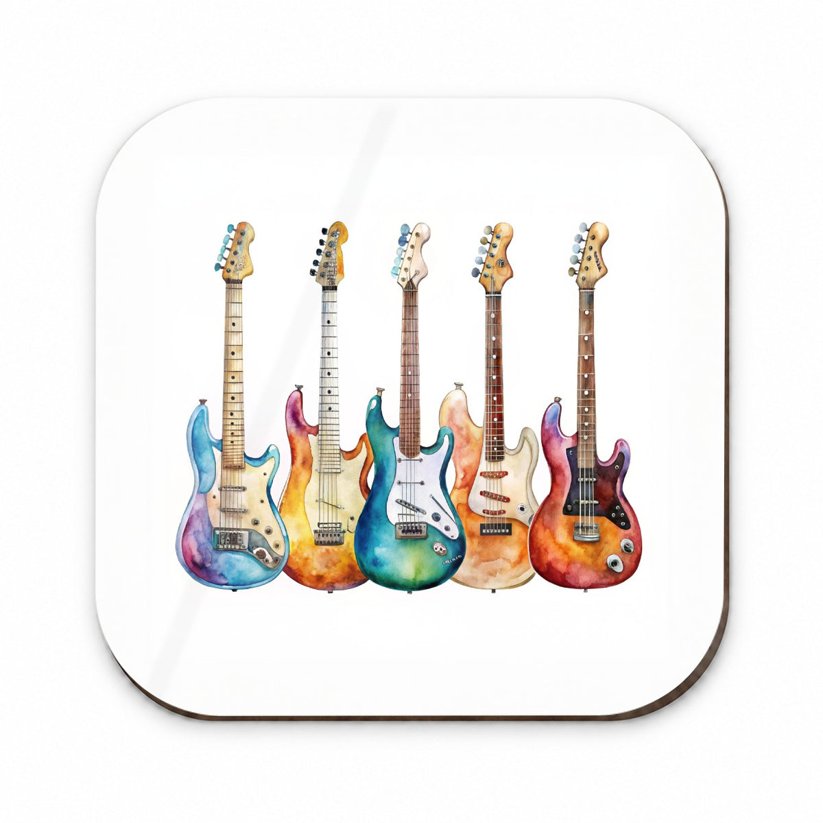 Rock And Roll Guitar Collection Watercolor Fridge Magnet