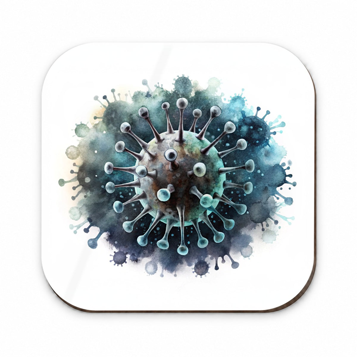 Scary Virus Black Watercolor Fridge Magnet