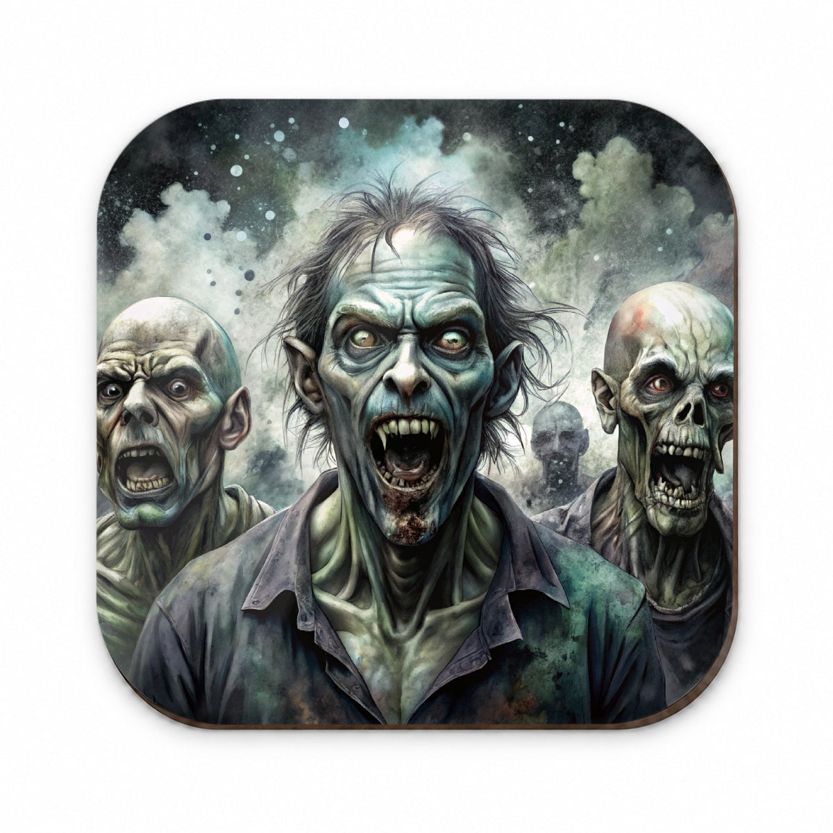 Shambling Zombies Monsters Black Watercolor Fridge Magnet