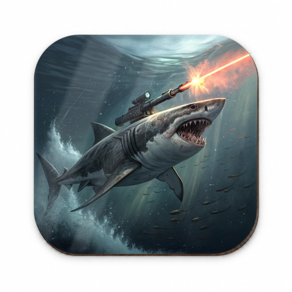 Shark With Laser Gun Mounted On Its Back Fridge Magnet