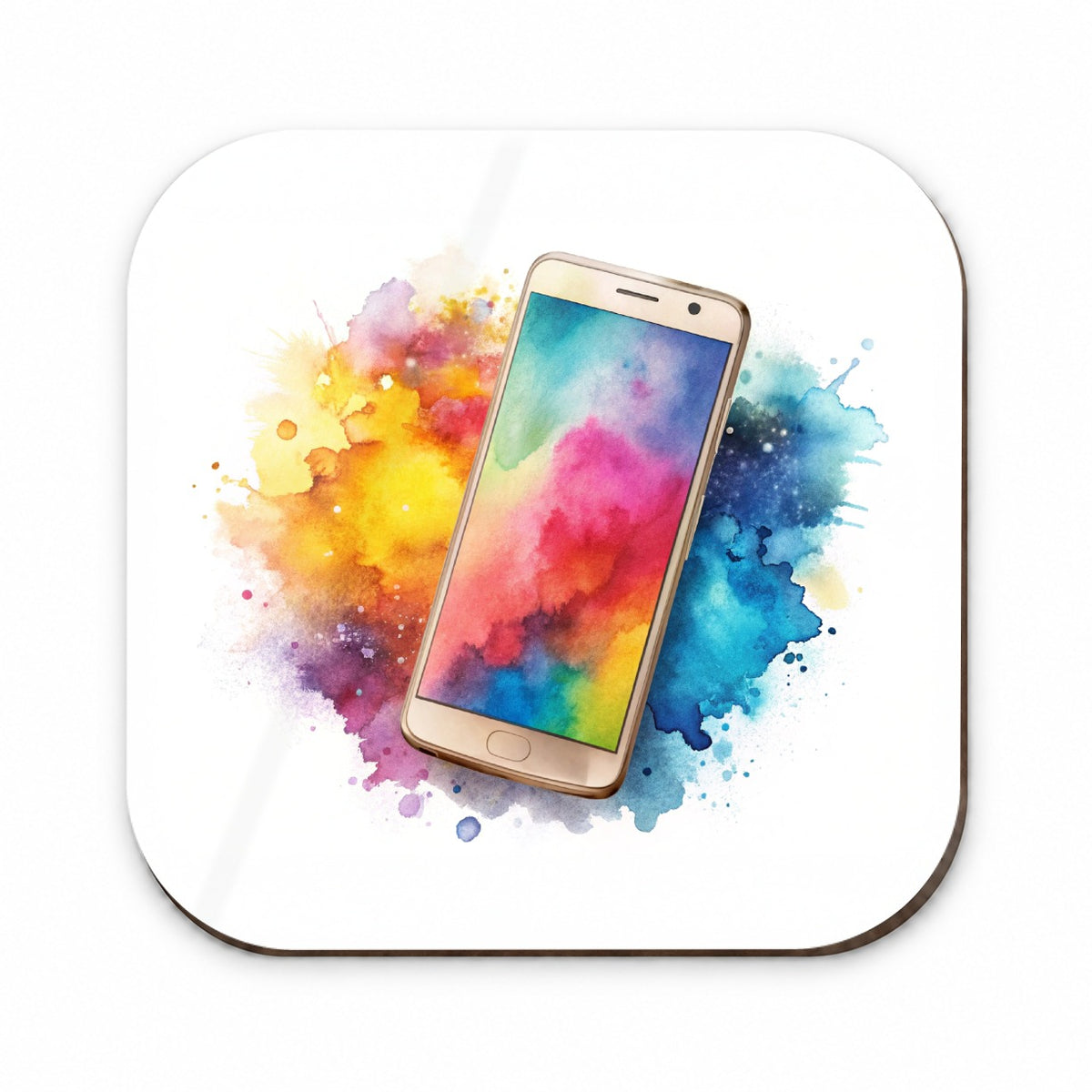 Smart Phone Watercolor Fridge Magnet