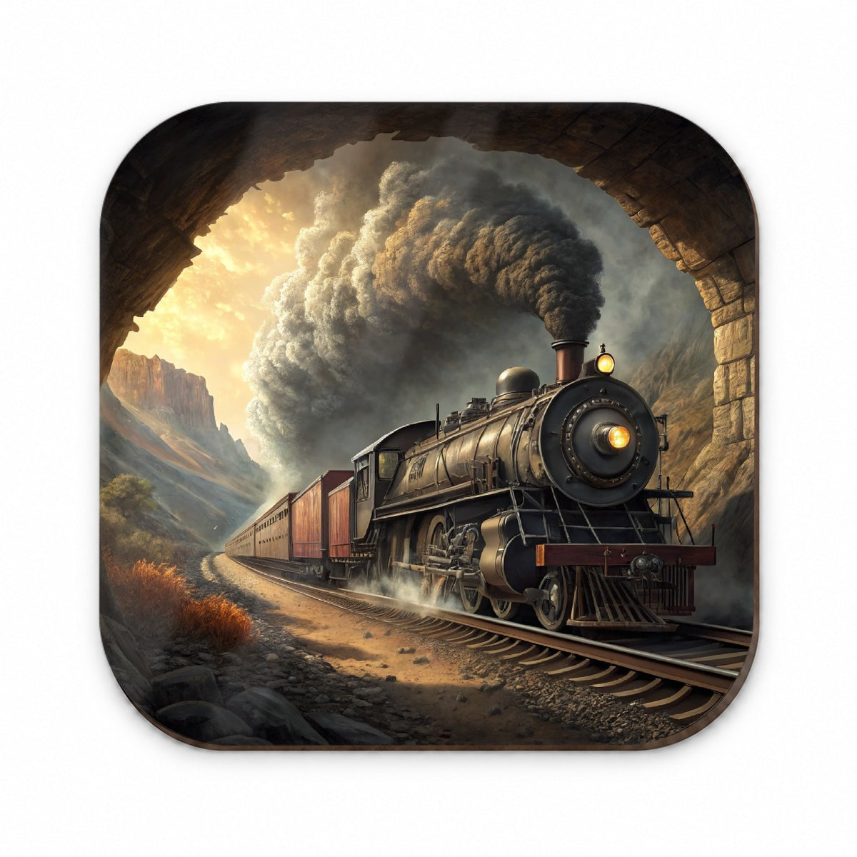 Steam Locomotive Coming Through Tunnel Old West Fridge Magnet