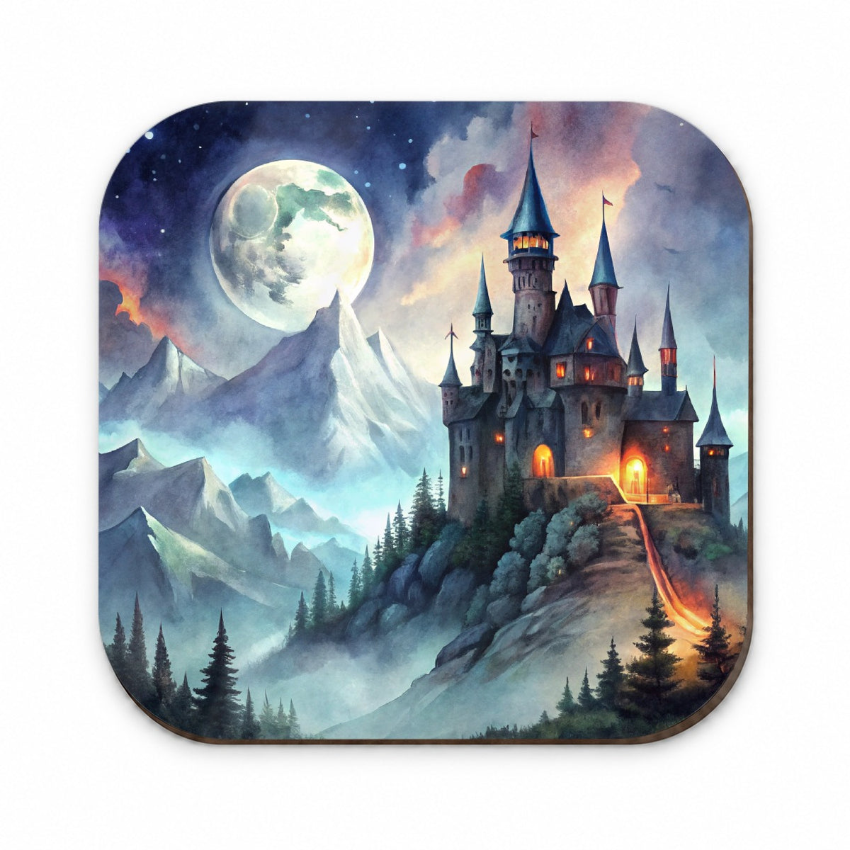 Vampire Castle On Mountain Top Under A Full Moon Fridge Magnet