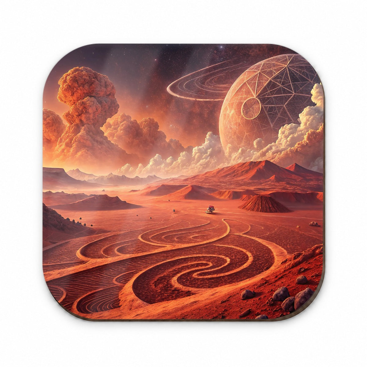 Abstract Alien Martian Sci-fi Landscape Fridge Magnet
