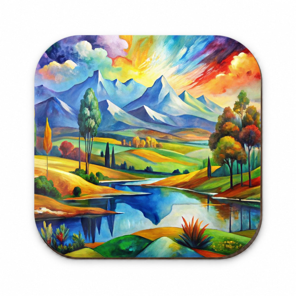 Abstract Colorful Landscape Modern Art Landscape Fridge Magnet