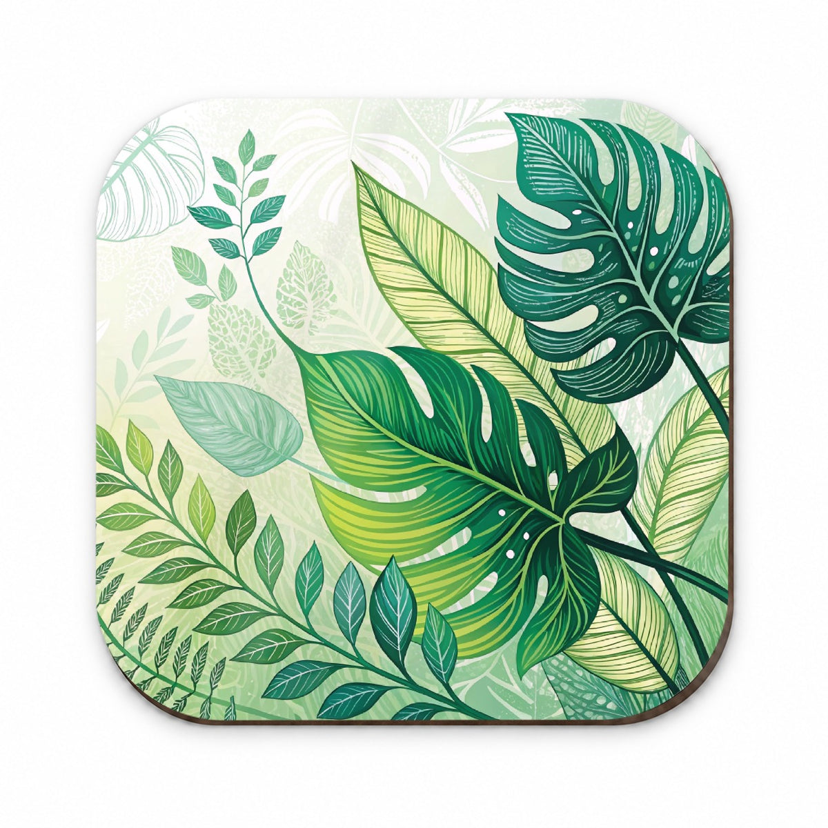 Abstract Green Leaves Design Fridge Magnet