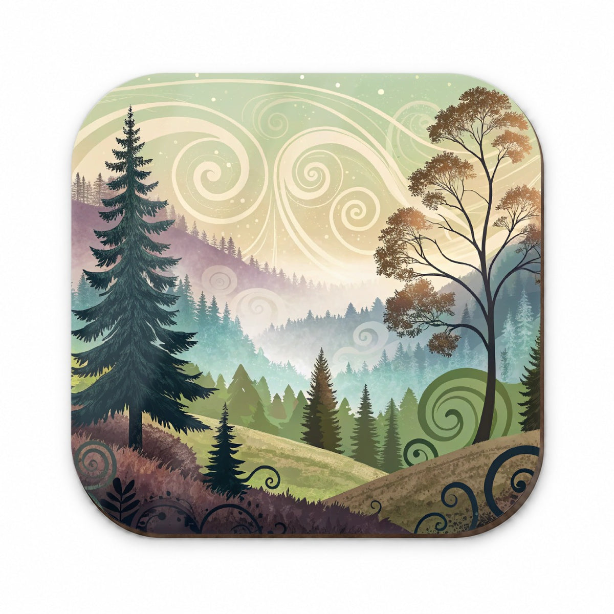 Abstract Pastel Forest Landscape Fridge Magnet