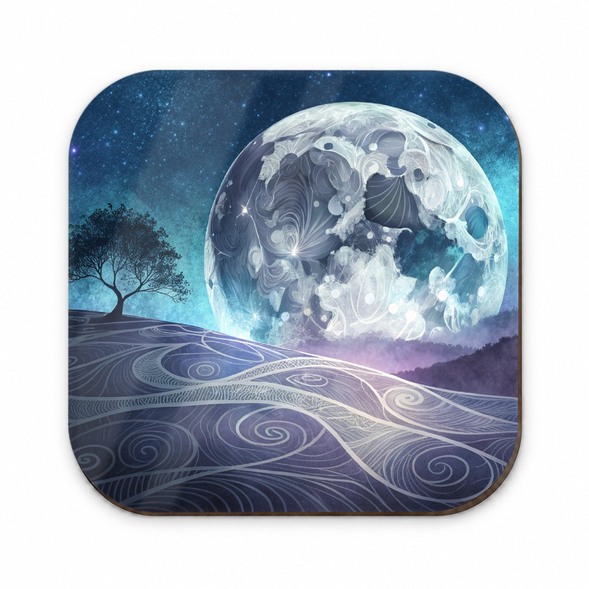 Abstract Purple Blue Moon Landscape Fridge Magnet