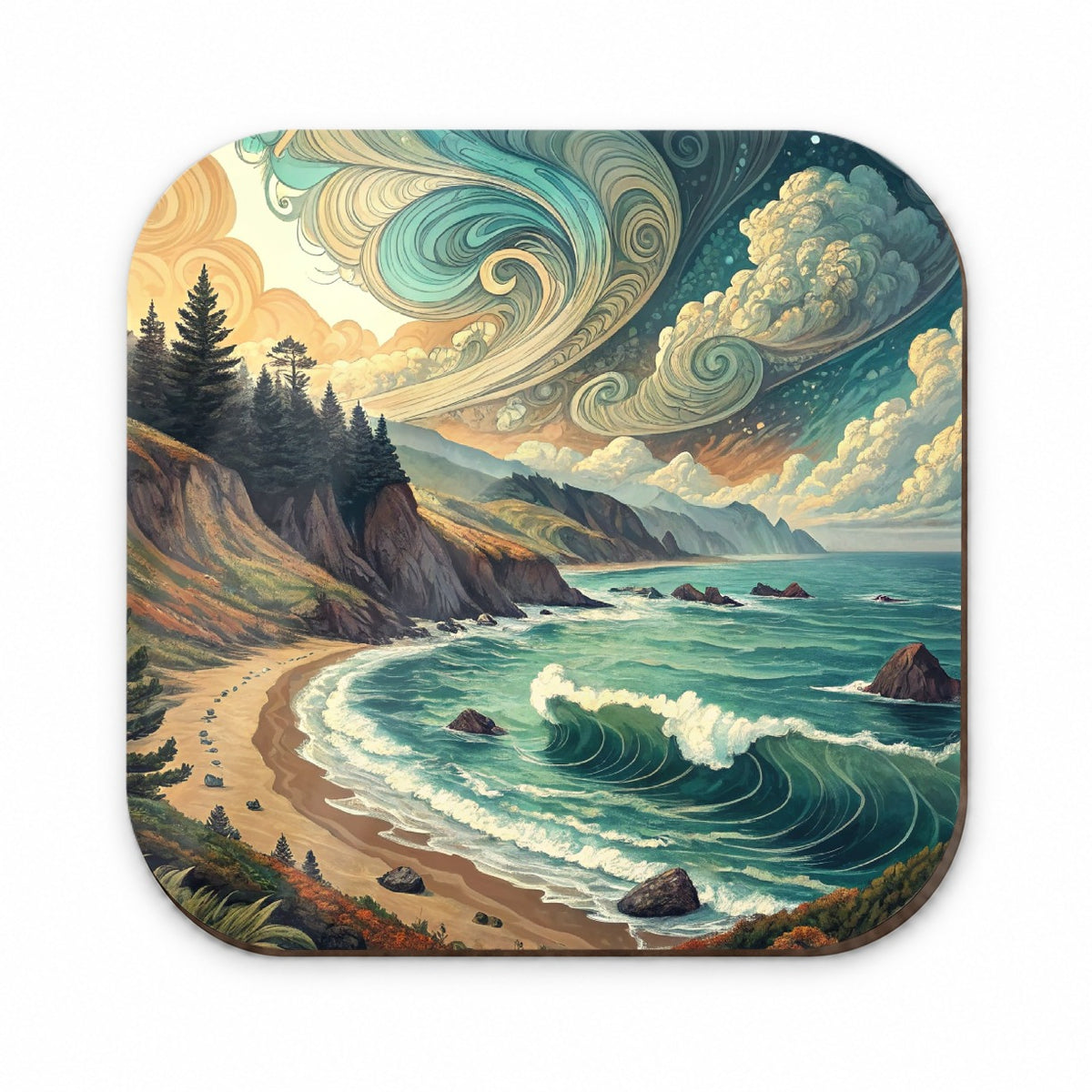 Abstract Shore Ocean Waves Landscape Fridge Magnet