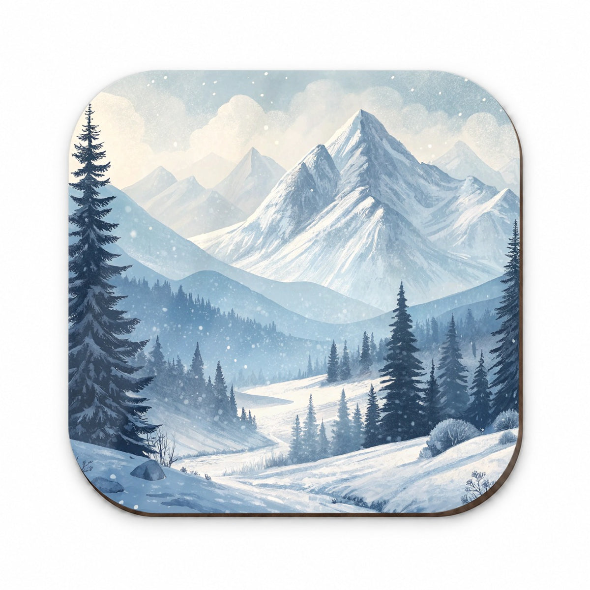 Abstract Winter Mountains Landscape Fridge Magnet