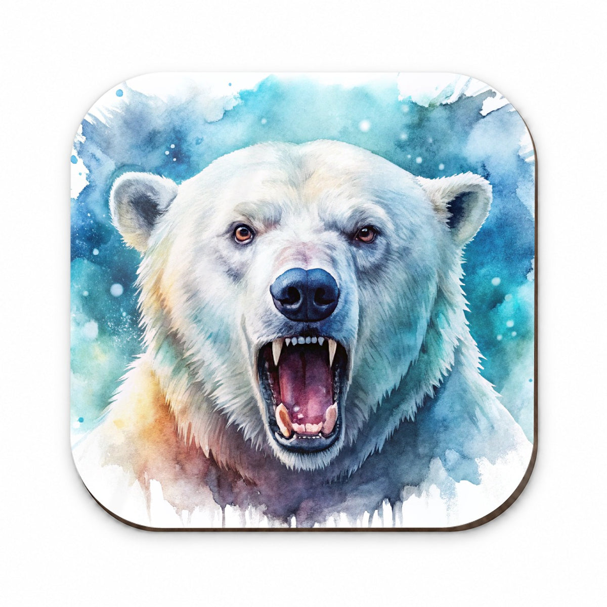 Angry Polar Bear Watercolor Fridge Magnet