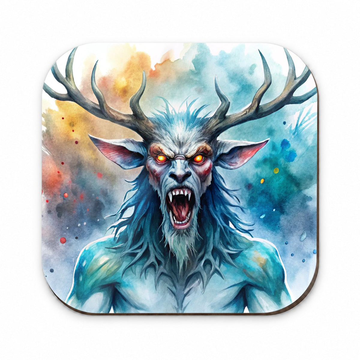 Angry Wendigo Algonquian Folklore Monster Watercolor Fridge Magnet
