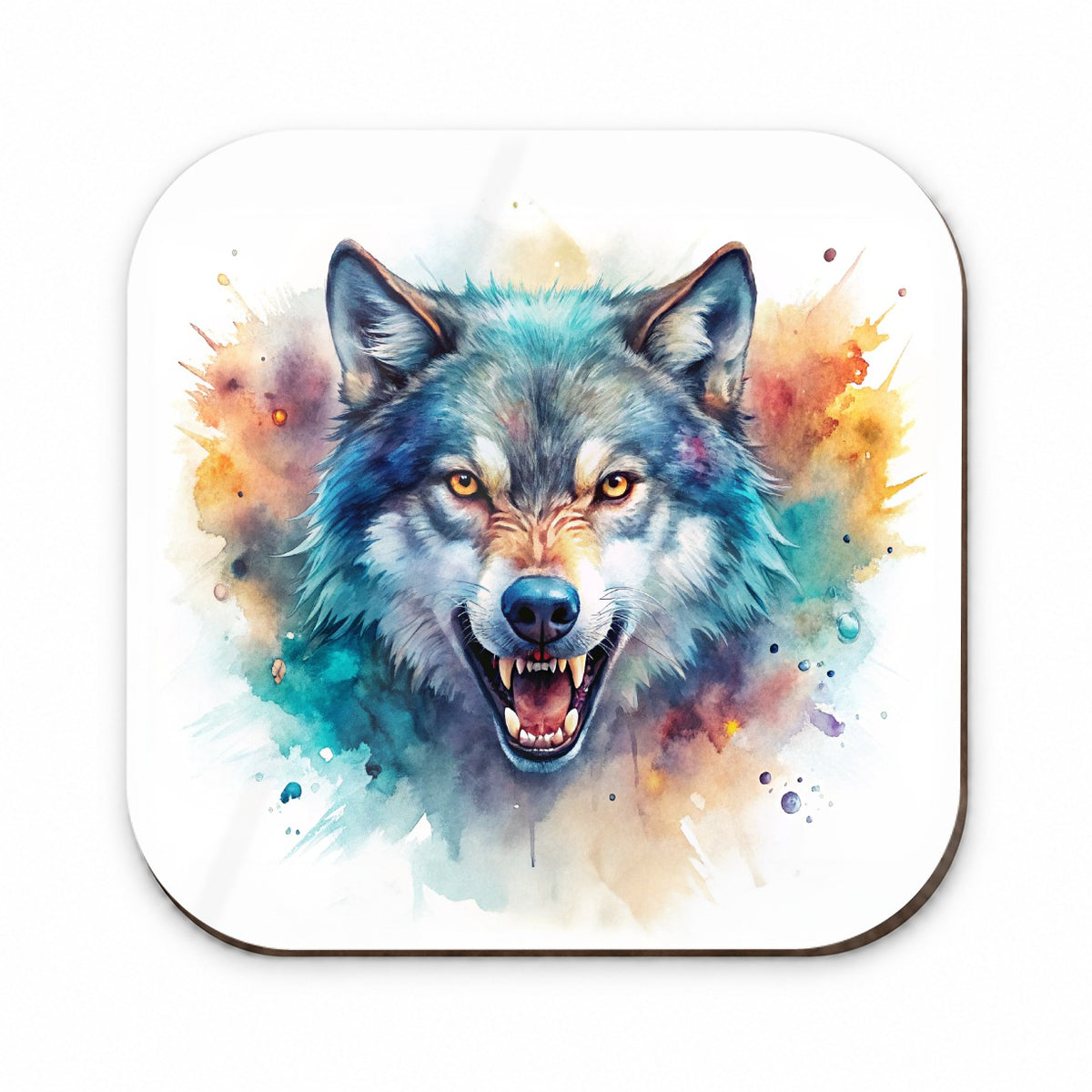 Angry Wolf Watercolor Fridge Magnet