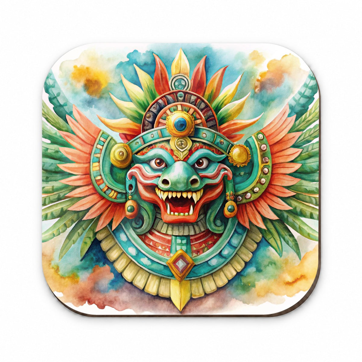 Aztec God Quetzalcoatl Watercolor Fridge Magnet