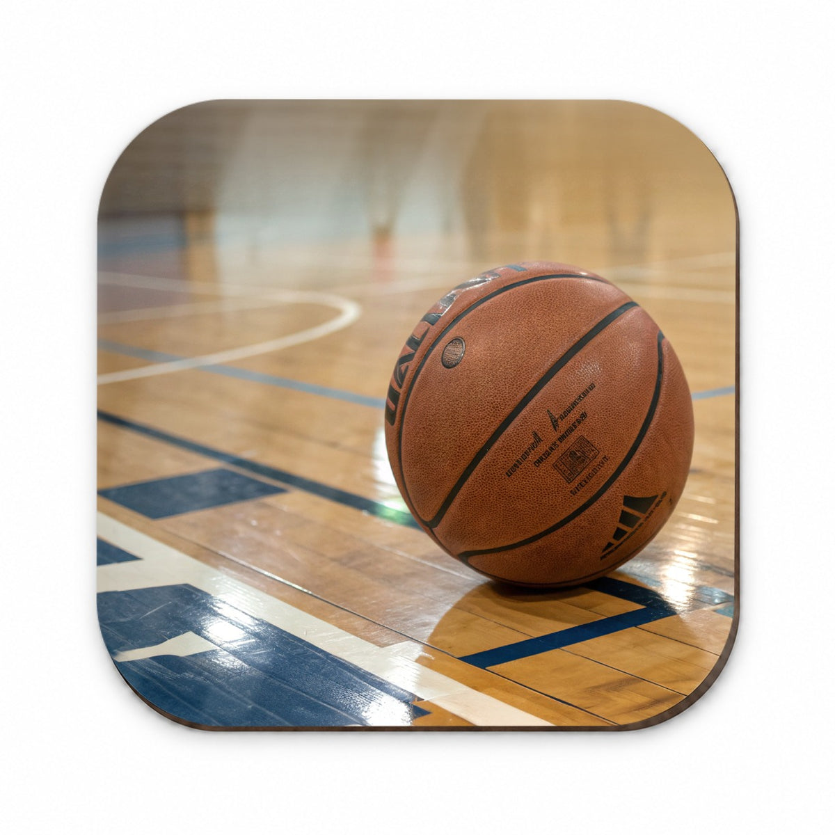 Basketball on Court Fridge Magnet