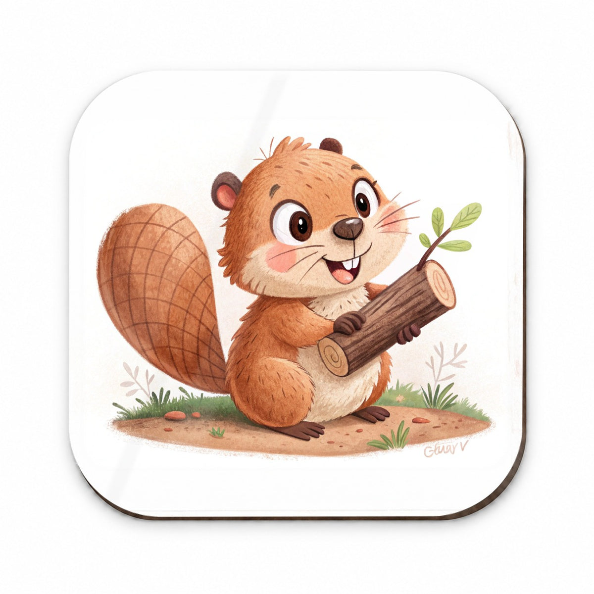 Beaver Children's Illustration Style Fridge Magnet