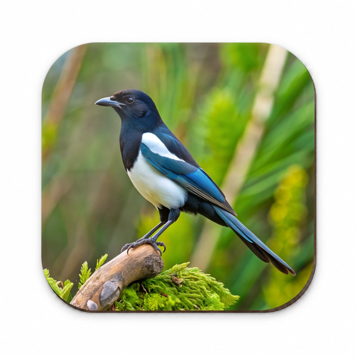 Black Billed Magpie Backyard Bird Fridge Magnet