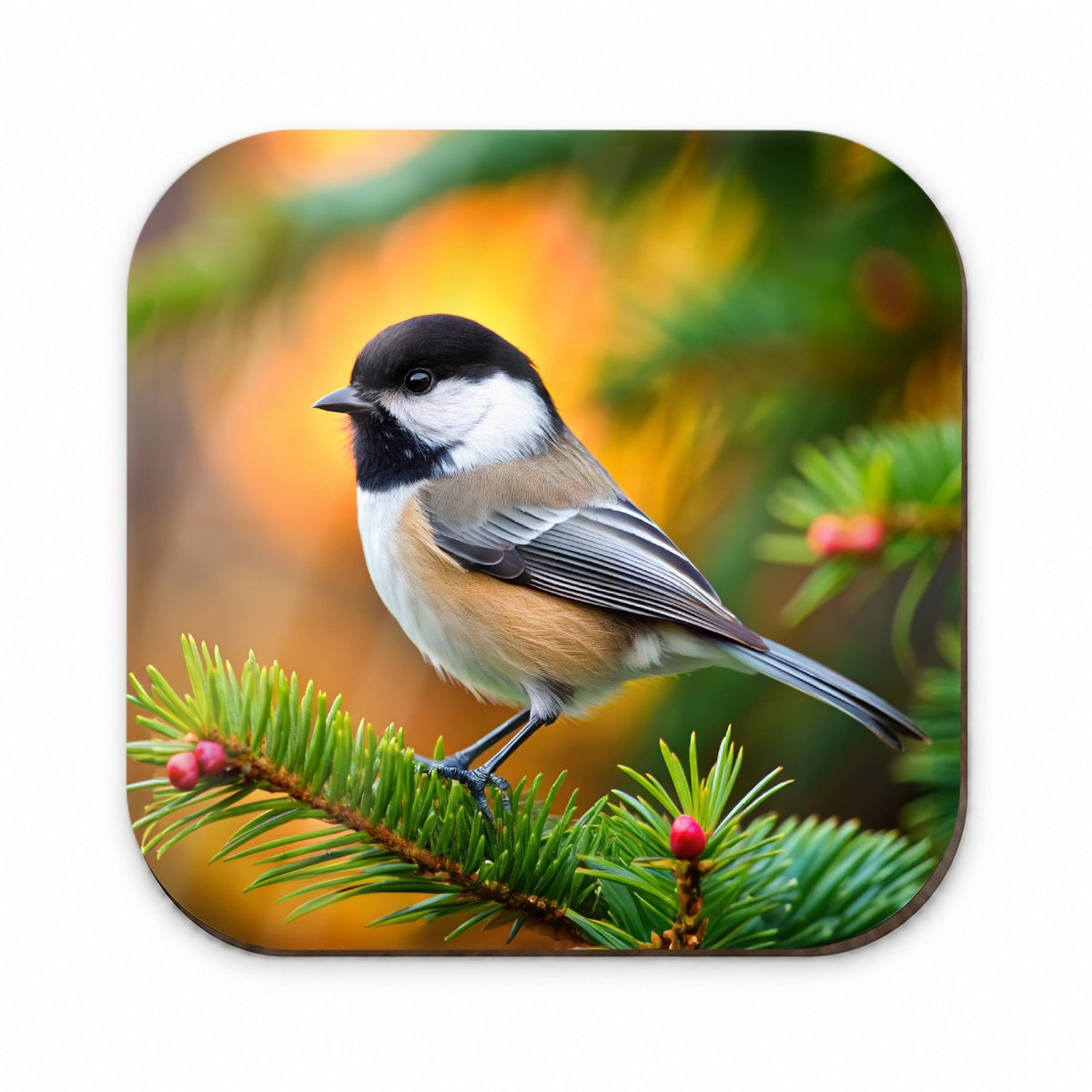 Black Capped Chickadee Backyard Bird Fridge Magnet