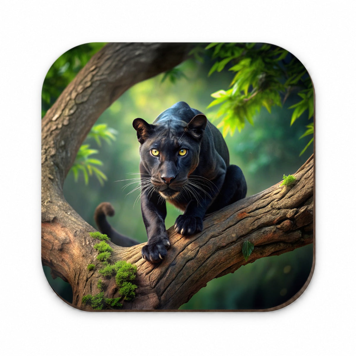Black Panther on Branch Fridge Magnet
