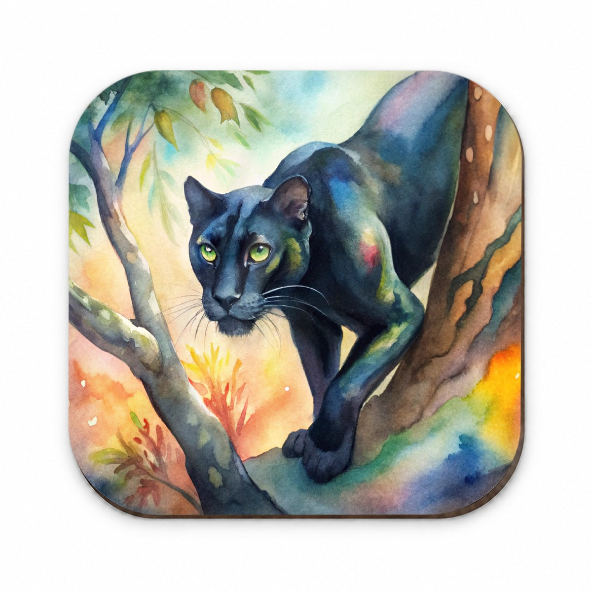 Black Panther Stalking Prey Watercolor Fridge Magnet