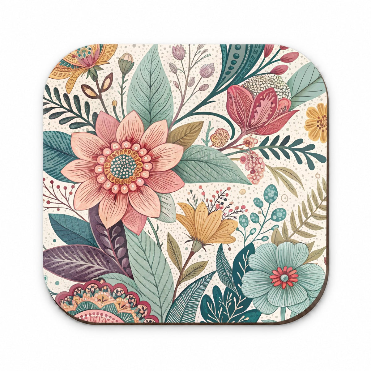 Boho Pastel Floral Pattern Fridge Magnet