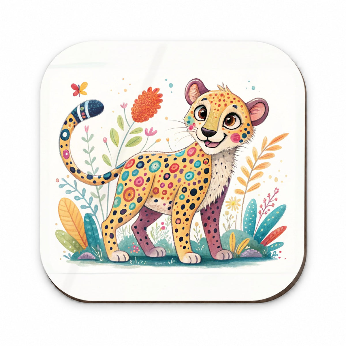 Cheetah Children's Illustration Style Fridge Magnet