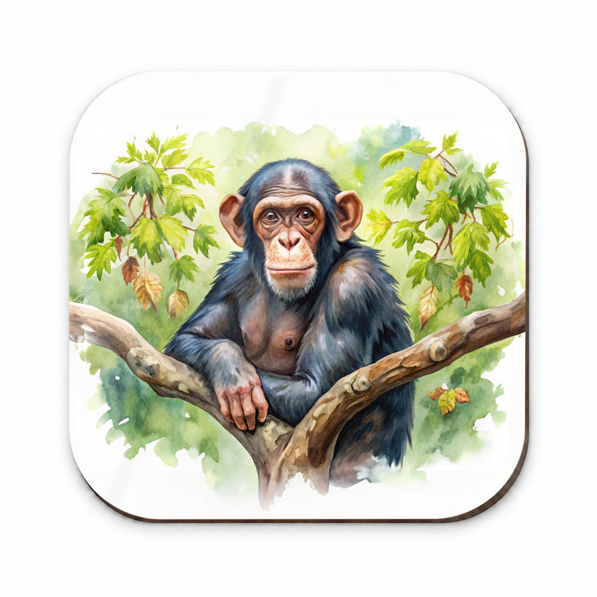 Chimpanzee Monkey In Tree Watercolor Fridge Magnet