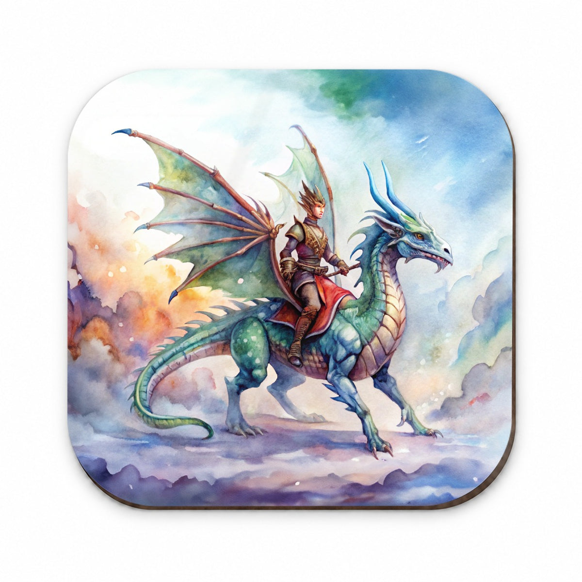 Dragon Rider Watercolor Fridge Magnet