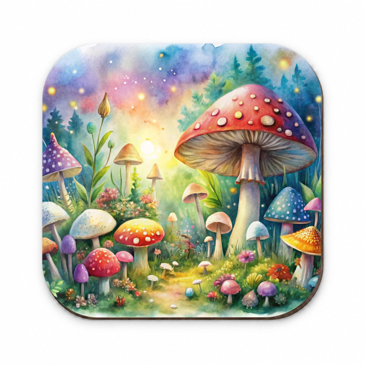 Fantastical Magical Mushroom Garden Watercolor Fridge Magnet