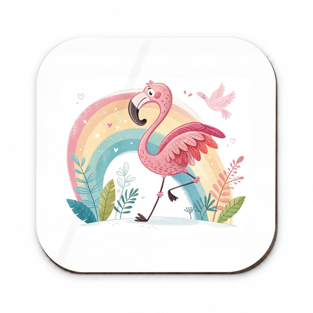 Flamingo and Rainbow Children's Illustration Style Fridge Magnet