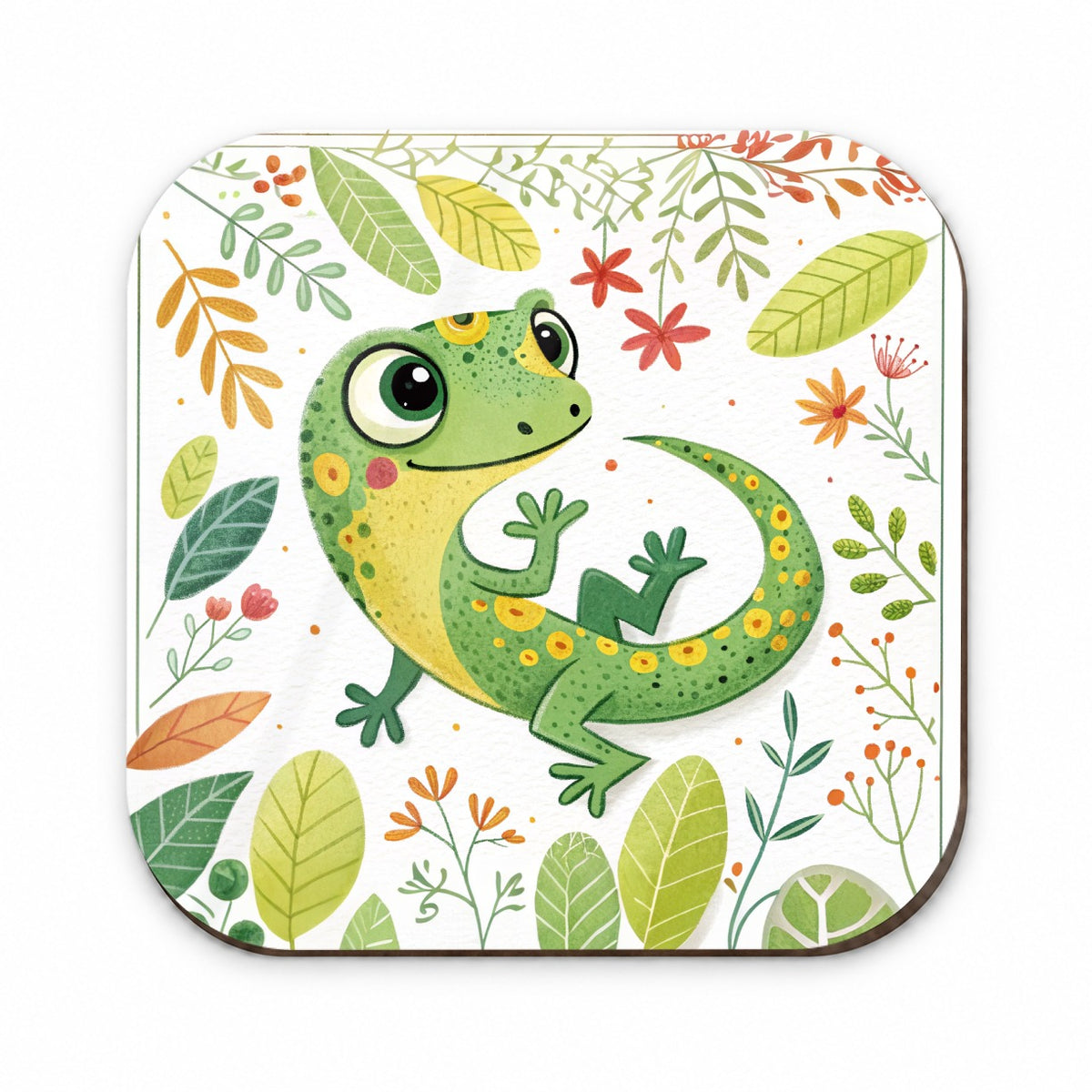 Gecko Lizard Children's Illustration Style Fridge Magnet