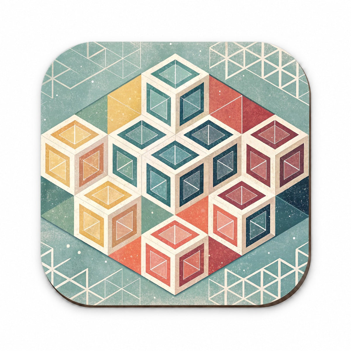 Geometric Cube Pattern Design Fridge Magnet