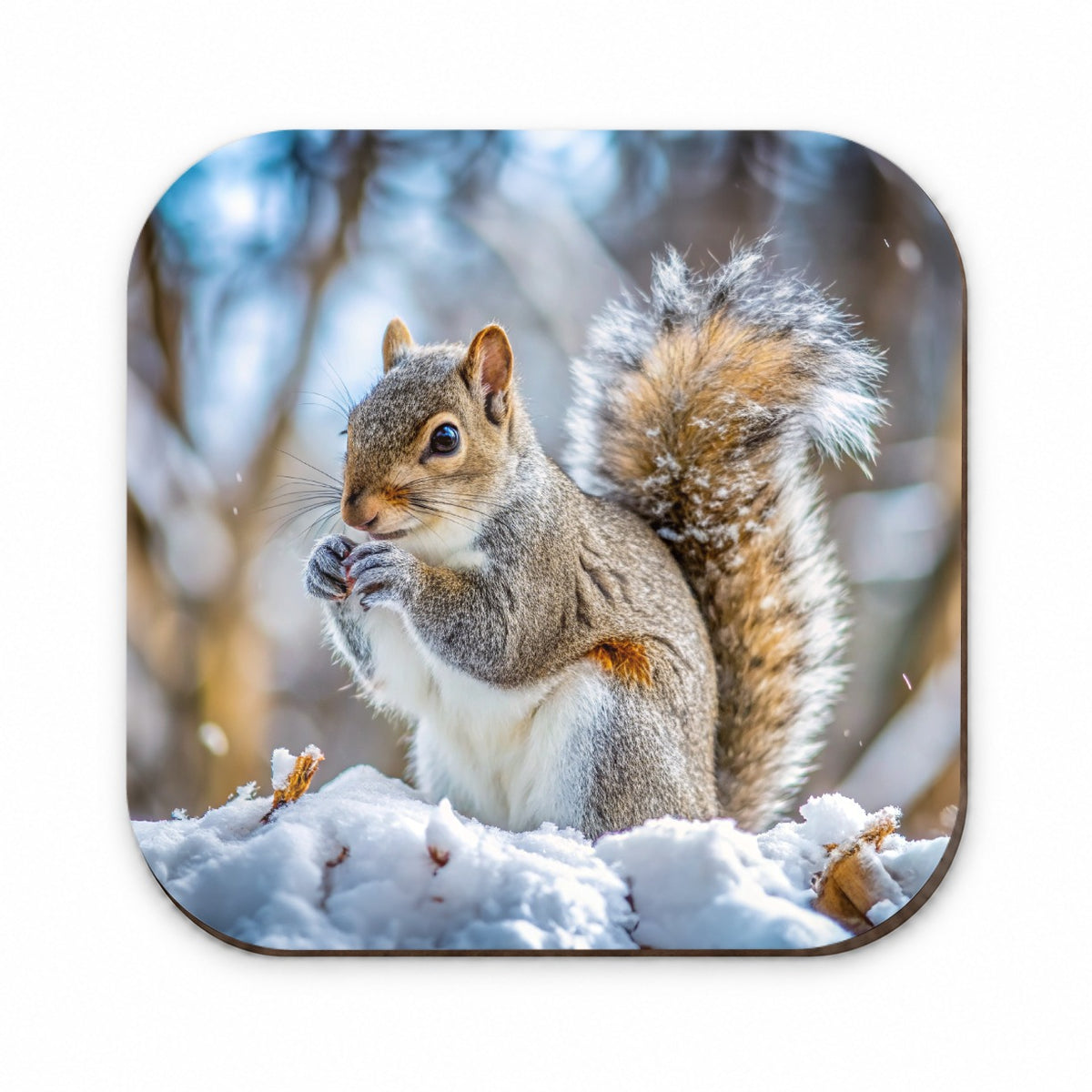 Gray Squirrel In Winter Fridge Magnet