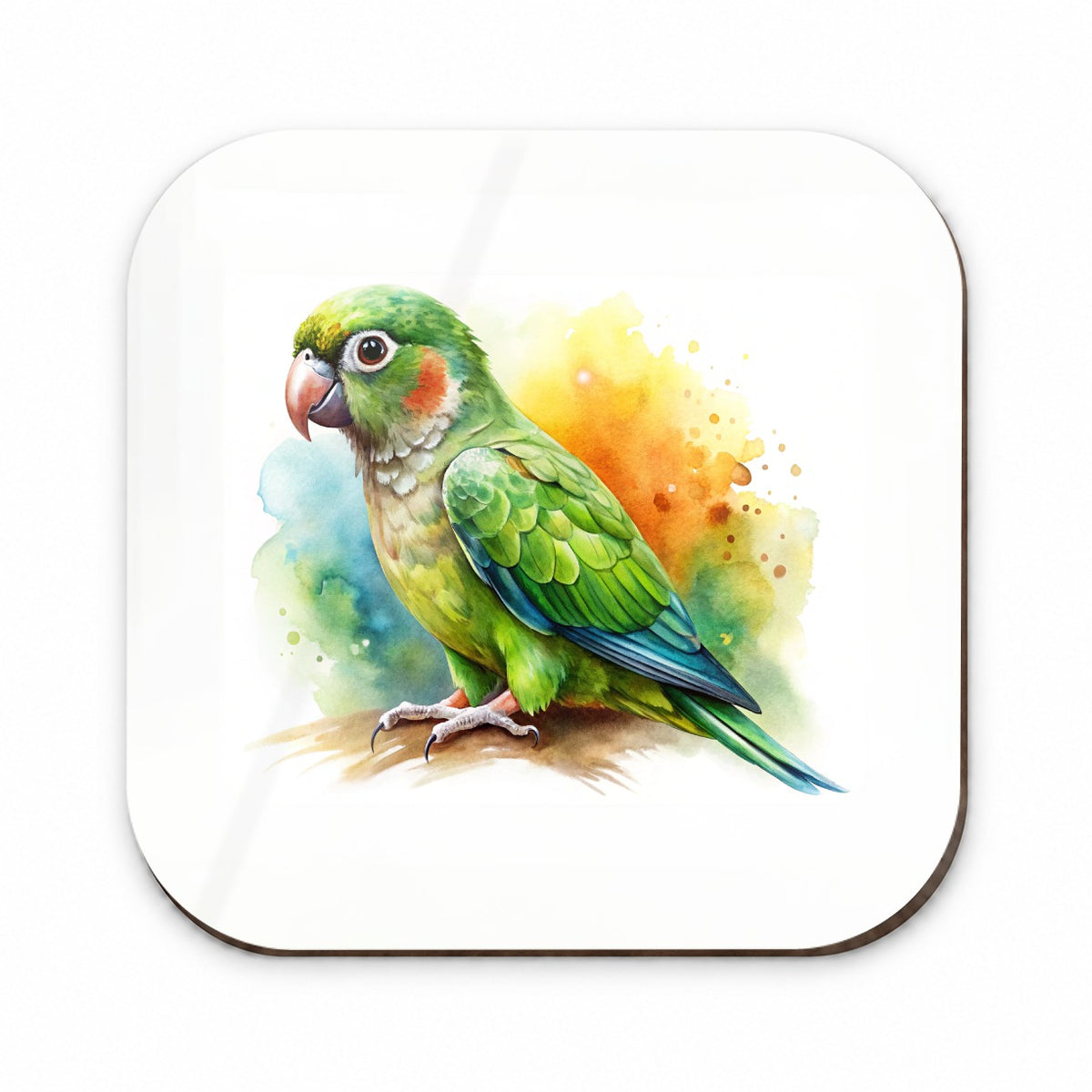 Green Conure Parakeet Bird Watercolor Fridge Magnet