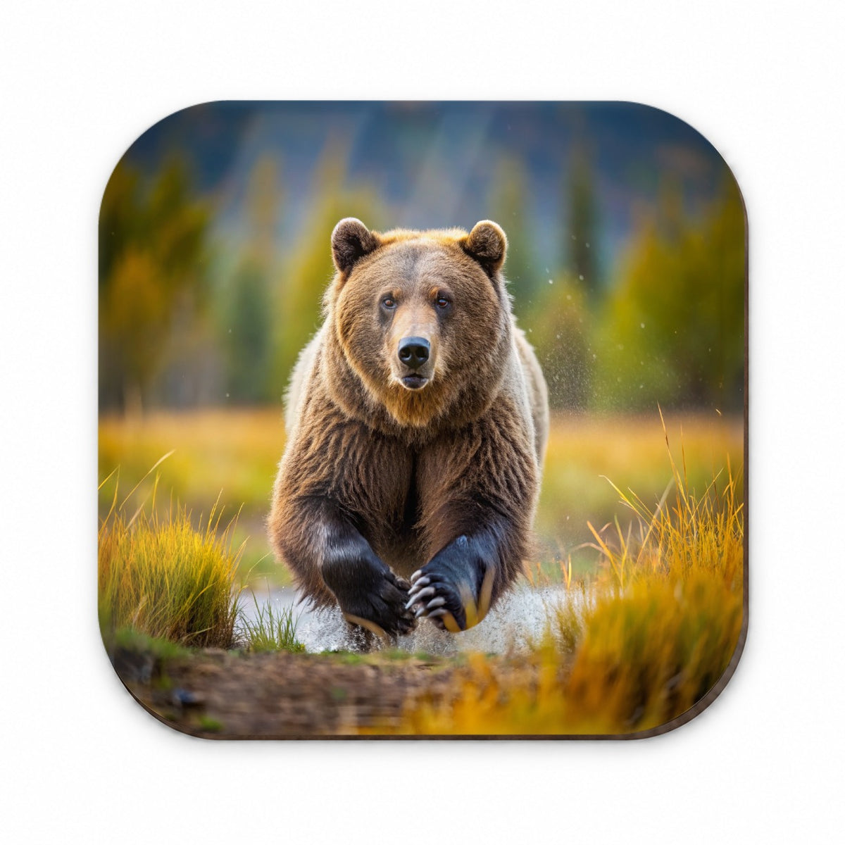 Grizzly Bear Chasing You Fridge Magnet