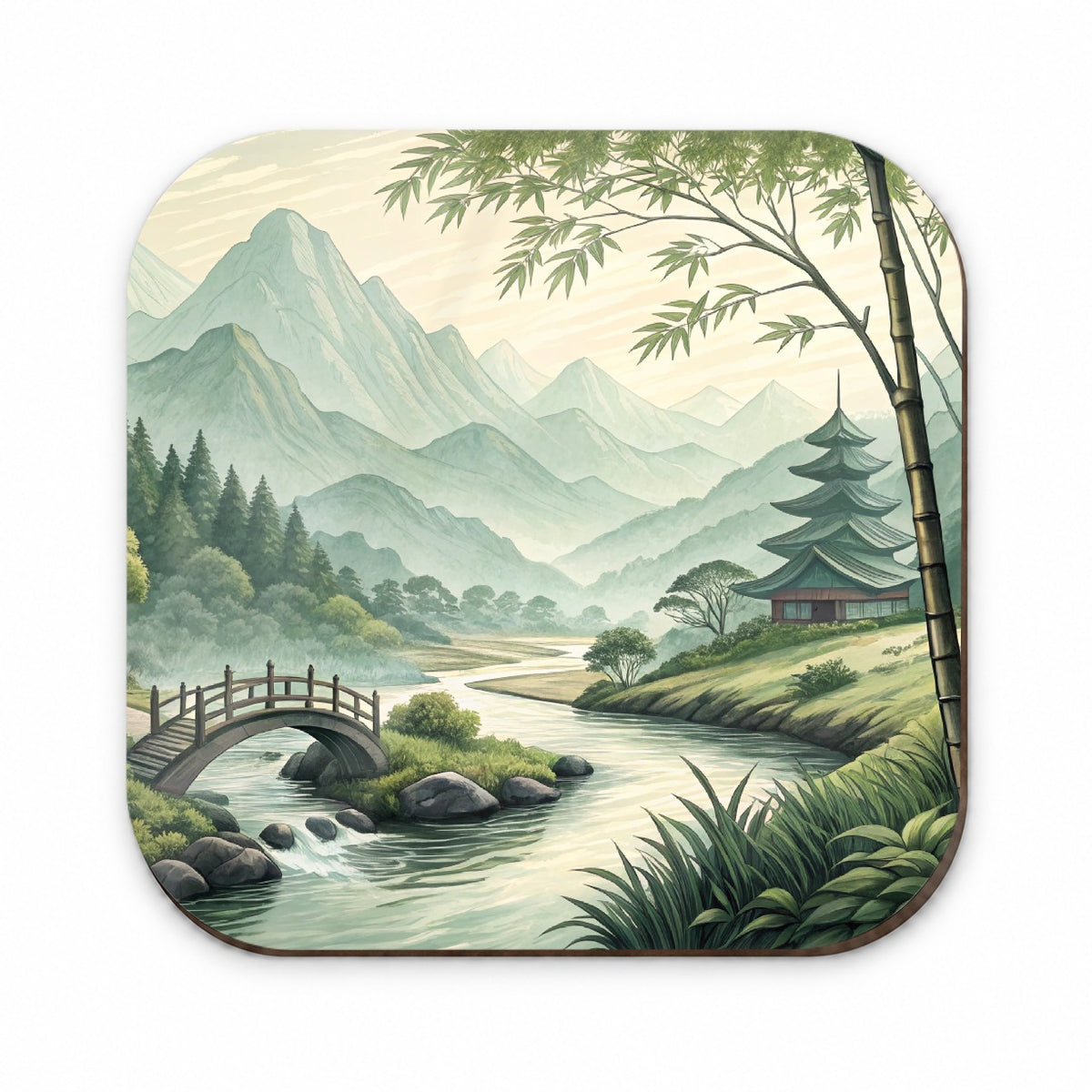 Japanese Style Ink Painting Landscape Fridge Magnet