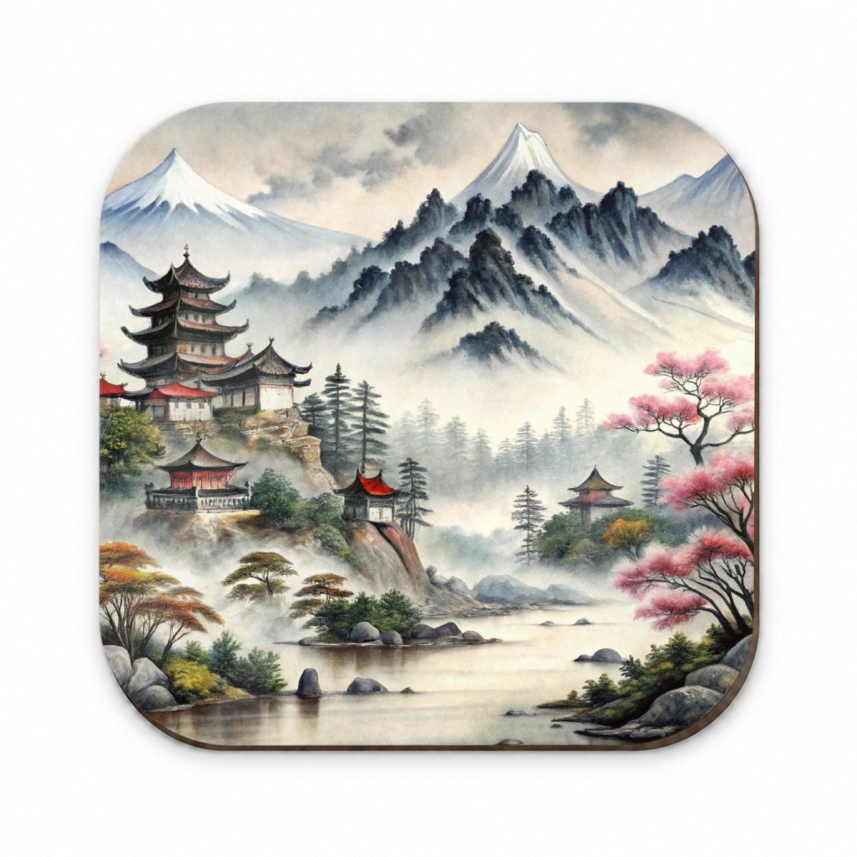 Japanese Style Ink Painting Mountain Landscape Fridge Magnet