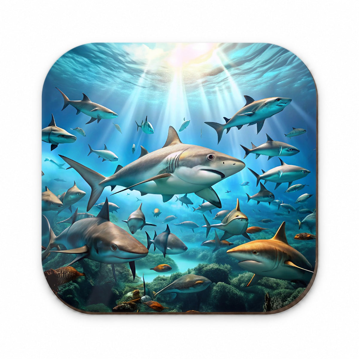 Lots Of Swimming Sharks Fridge Magnet