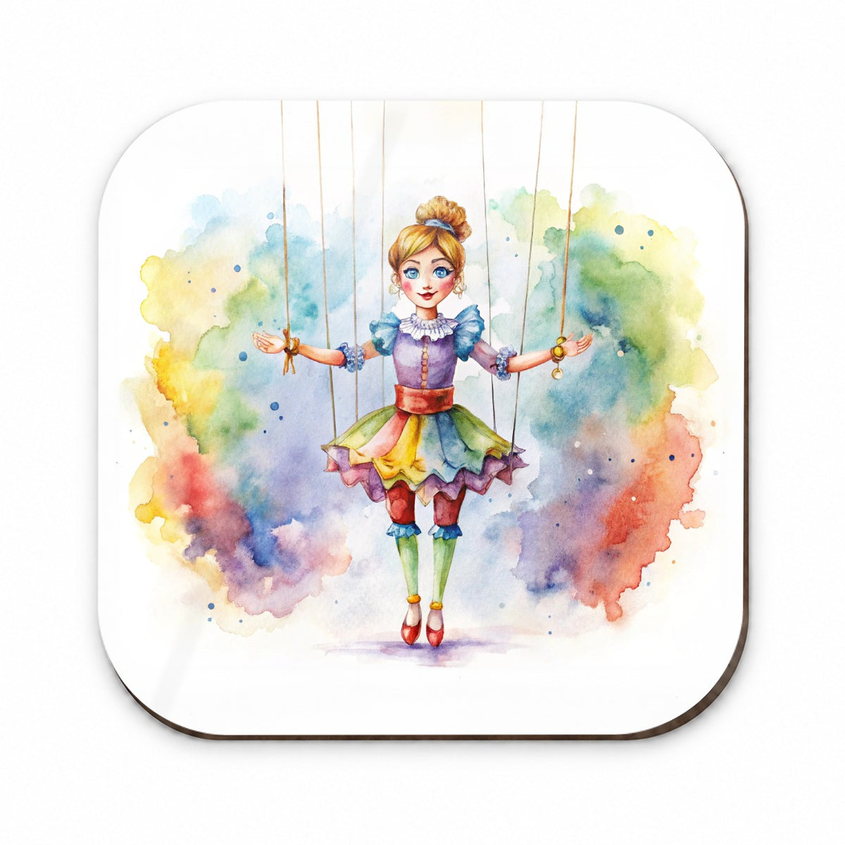 Marionette Puppet on Strings Watercolor Fridge Magnet