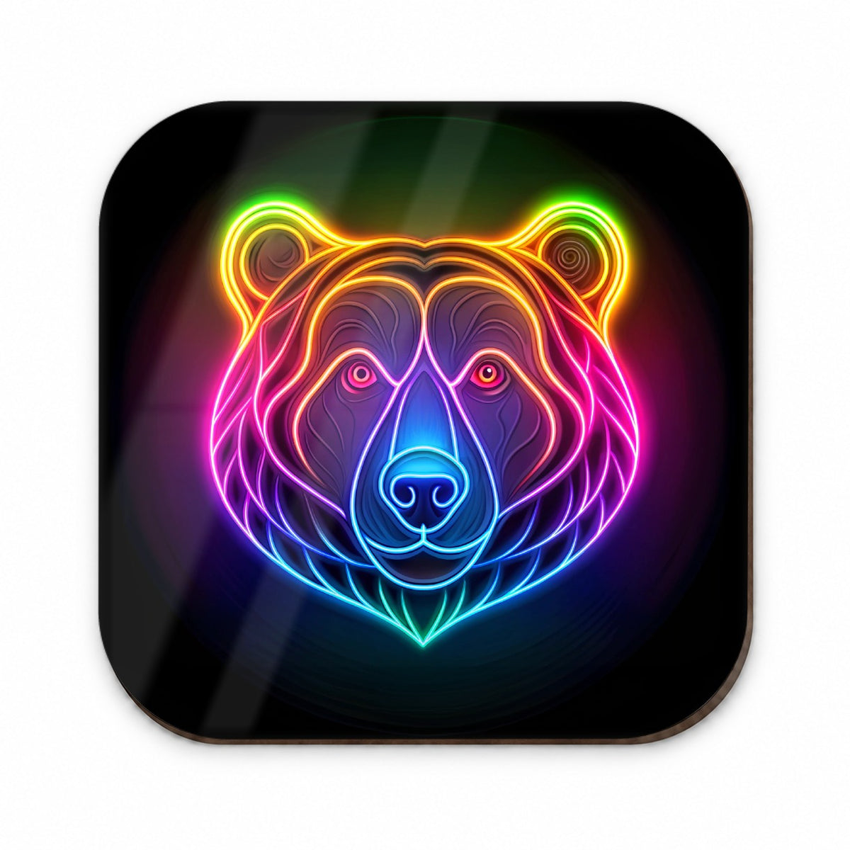 Neon Bear Face Fridge Magnet