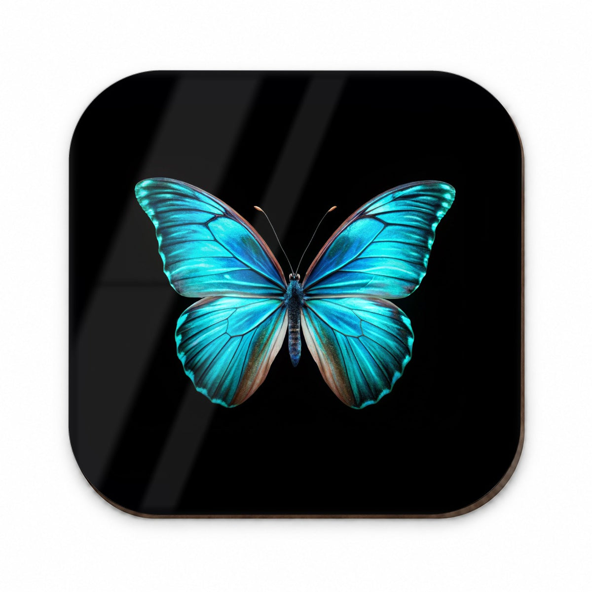 Neon Blue Teal Butterfly Fridge Magnet