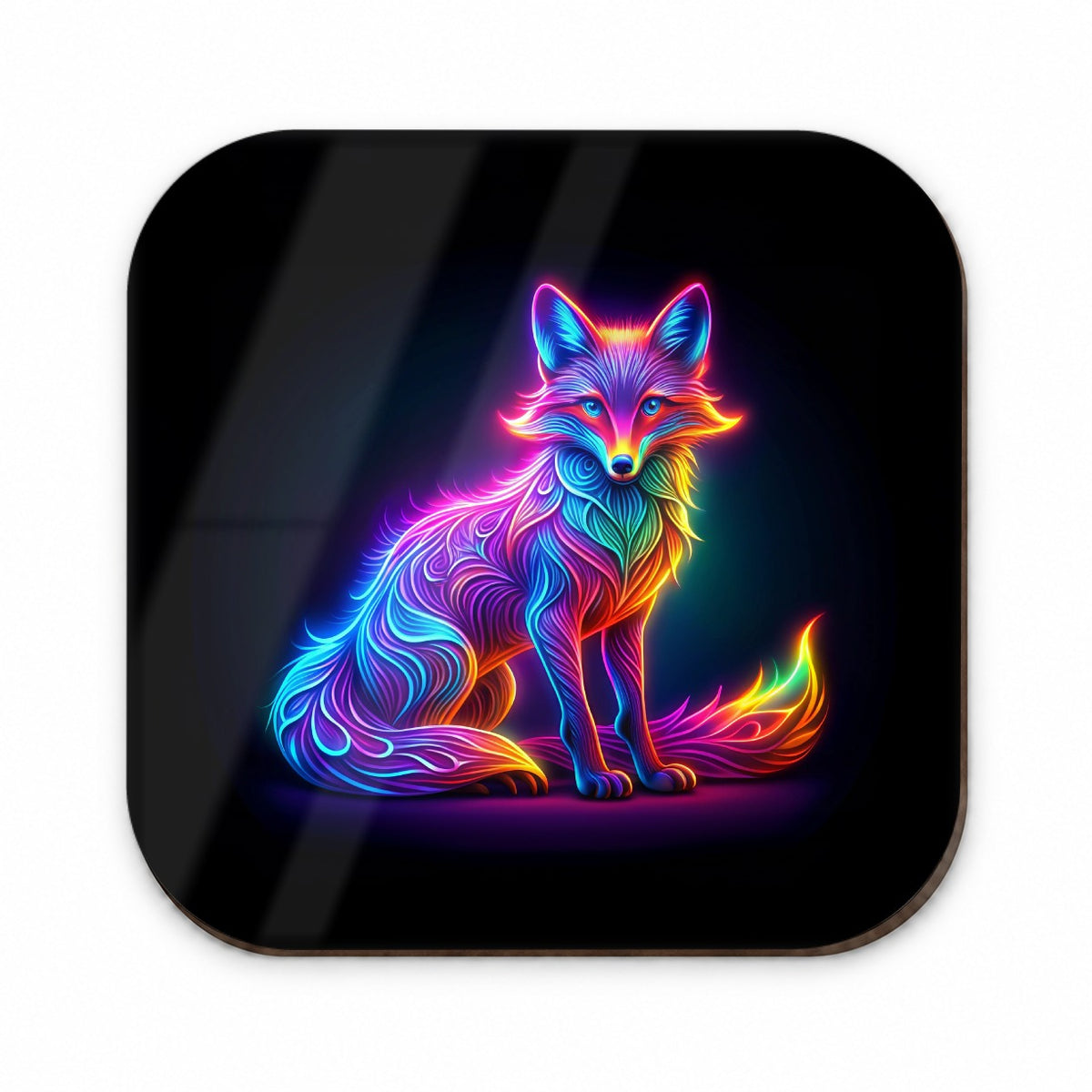Neon Fox Fridge Magnet