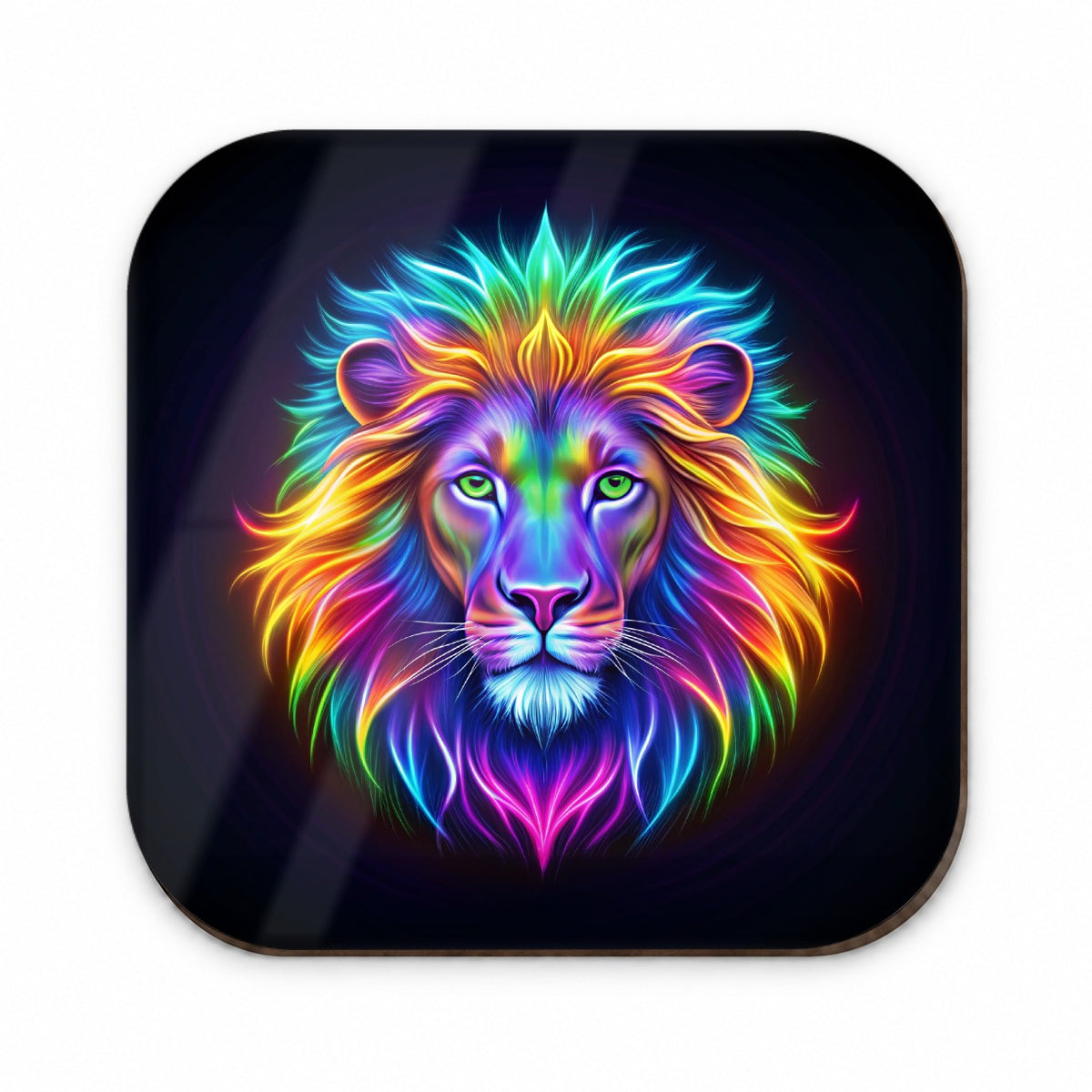 Neon Lion Fridge Magnet