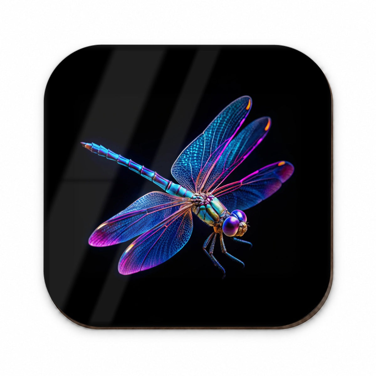 Neon Purple Blue Dragonfly Fridge Magnet